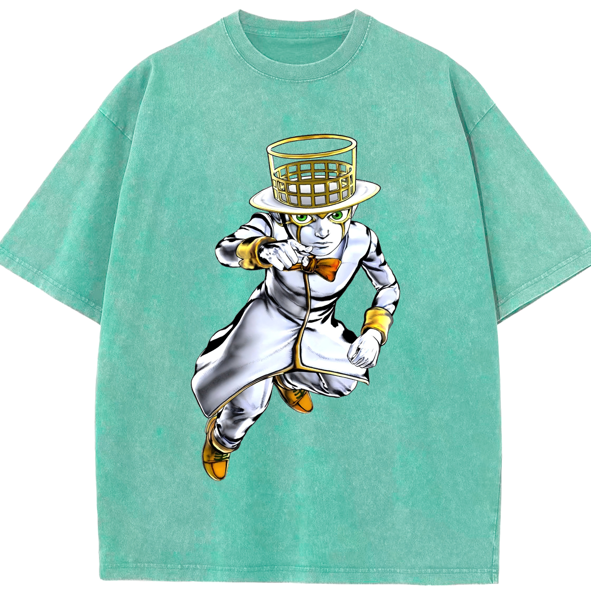 （画像用） ジョジョの奇妙な冒険 岸辺 露伴（きしべ ろはん） JoJo's Bizarre Adventure Rohan Kishibe 綿100% ヴィンテージ風 半袖Tシャツ（フロントプリント）